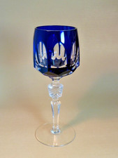 Römerglas blau Überfang Bleikristall 24% Weinrömer geschliffen Vintage 70 er top