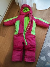 WIE NEU+Ski Anzug Schnee Anzug Baby Skianzug Schneeanzug Größe 74 Rosa-Grün
