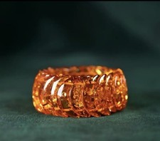 Armband Bernstein Baltisch facettiert Flexarmband mit Gummizug - B 3cm - Ø 6cm