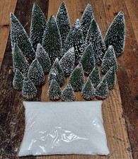 24 Deko Tannenbäume + Dekoschnee Winter Weihnachten Krippe Landschaft klein Baum