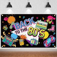 80er Jahre Party Banner Retro