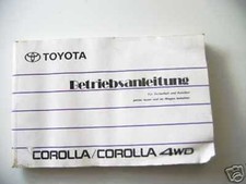Betriebsanleitung Toyota Corolla 4WD  Handbuch  1990