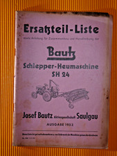 1953 BAUTZ Ersatzteil Liste