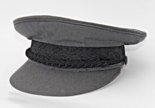 Chauffeur-Mütze, grau, Original 60er-Jahre, mit gesticktem Band, ca. Größe 54