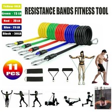 11 Stück Widerstandsbänder Gymnastikband Fitnessbänder Expander Set Neu Yoga