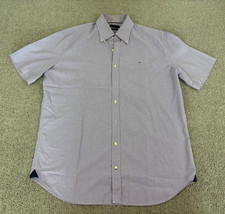 Tommy Hilfiger Fitted Hemd kurzarm Herren Gr. 43/17 Flieder kariert #935