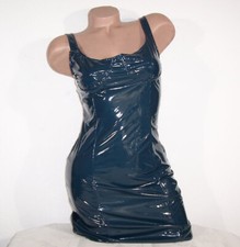 schönes glänzendes LACKKLEID, Farbe Blaugrün, Größe M