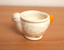 Eierbecher mit Küken Vogel weiss  Keramik