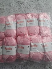 20 Knäuel CAPRI WOLLE von Katia in Rosa 82121 NEU Baumwolle zum Stricken
