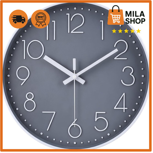 Funk wanduhr 30cm - wanduhr, grau