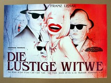 DIE LUSTIGE WITWE Theaterplakat Poster A1/quer Lehár GEROLLT´86 Blues Brothers