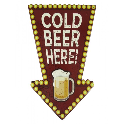 Blechschild 50x30 cold beer - 50x30,