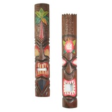 2er Set Maori Maske Wanddeko