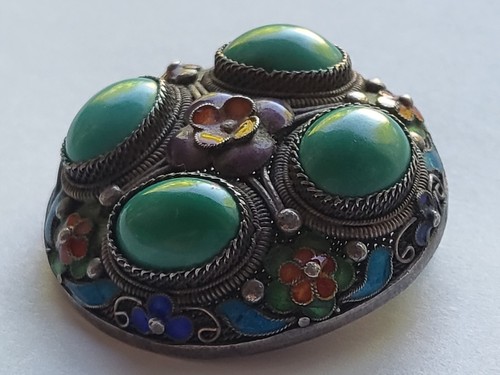 Antike silver brosche emaille - antike,