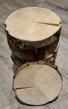 10x Holzscheiben Baumscheiben, Fichte, trocken, Durchmesser 15-16cm, Dicke 2-3cm