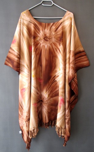 Kaftan tunika lang braun beige - kaftan,