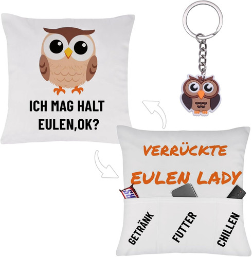 Eulen geschenke kissenbezug - eulen,