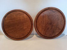 2 Stück Vintage Teakholz Schneidebrett Ø 30 cm , Brett , Teak