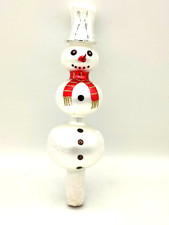 Christbaumspitze Schneemann silber Glas, Baumspitze Christbaumschmuck (VO1720)