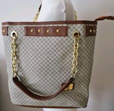  ⭐ Tasche Shopper Handtasche Kunstleder Braun Beige Gold  TOP ZUSTAND ⭐