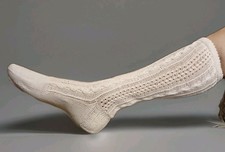 Trachtenstrümpfe Kniebe Und Strümpfe Größe 41 Handgestrickt Schneeweiß Neu