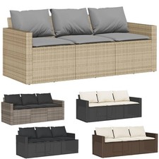 Gartensofa mit Kissen 3-Sitzer