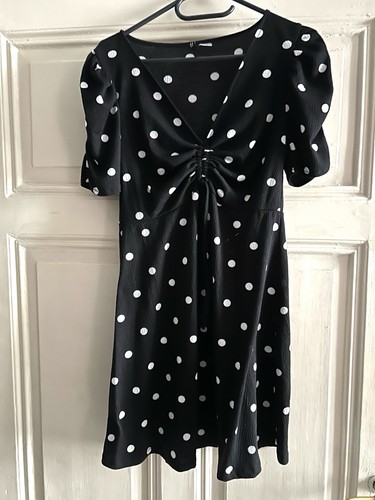 Polkadot kleid schwarz weiss - polkadot,