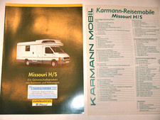 Prospekt Broschüre VW LT / Karmann Mobil Wohnmobil MISSOURI H S + Preise 9/1996