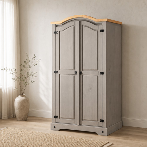 Corona kleiderschrank grau - kleiderschrank,