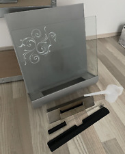 Wandkamin Ethanol - Edelstahl - Glas mit Verzierung - Zubehör