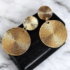 Wunderschöne große Vintage Zinklegierung Ohrringe 18k gold Plattiert Ohrstecker 
