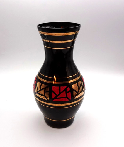 Vase schwarzglas hyalith - -,