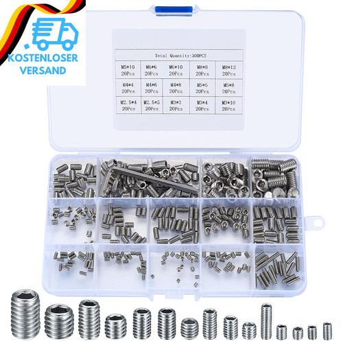 300 stück madenschrauben set - 300,