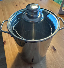 Spargelkochtopf mit Einsatz, 24cm hoch, 17cm Durchmesser, Edelstahl 18/10