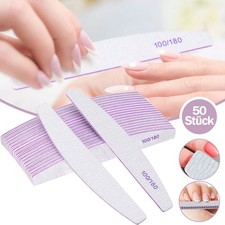 50X Profi Nagelfeile 100/180 Trapez Files Nail Feile Doppelseitige Maniküre Set