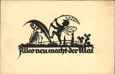 Scherenschnitt Schattenbildkarte Alles neu macht der Mai