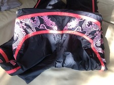 JET SET JSX Skihose Gr. 1 schw. mit Glitzer Drachen-Ornament-Stickerei Neu - TOP