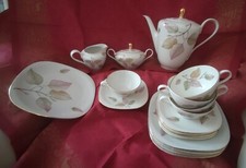 Wunsiedel Retsch Bavaria Porzellan Tee-Service 18-teilig Blumendekor, Goldrand