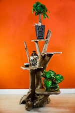 Blumentreppe Teak Wurzelholz Massivholz Holz Pflanzentreppe Blumenständer Regal