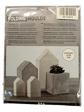 Creativ Giessform Set 5 Faltbare Formen Haus Topf Beton Gips Basteln Transparent