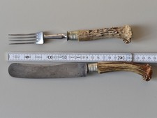 Jagdbesteck Jagd Set A. Storz München Messer Gabel