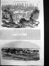 Original alter antiker Druck Kupfermine Montreal Bathurst New Brunswick 1860