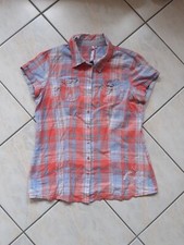 karierte Bluse mit kurzem Arm in Größe 38 von Soquesto