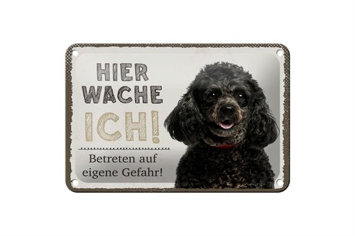 Blechschild zwerg pudel hier - zwerg,