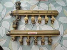 Messing Heizkreisverteiler   5 - fach Verteiler Heizkreise Heizung