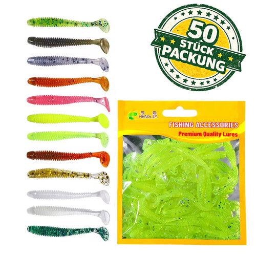 Mini gummifisch set 5cm uv - gummifisch,