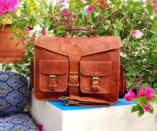 Braune vintage ledertasche - braune,