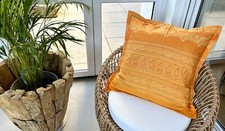 BASSETTI Kissenhülle 65x65 BRUNELLESCHI O2 Orange KISSEN SATIN Stehsaum Bezug