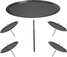 4 Stück Adventskranz Kerzenhalter Schwarz 7,5cm Metall Kerzenteller mit Dorn
