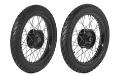 Paar Kompletträder Schwarz, Sport für Simson 150km/h, S50, S51, Vogelserie, Slik